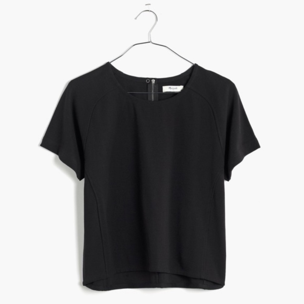 Madewell Structured Crop Top in Black
